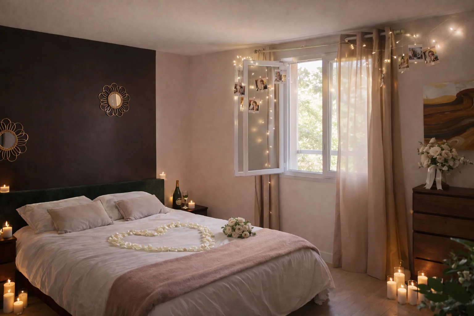 Chambre des mariés au Domaine de la Noiseraie