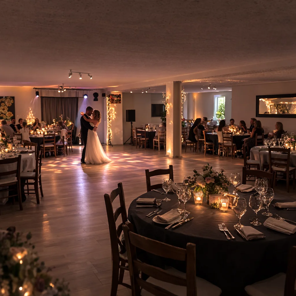 Piste de danse en soirée au Domaine de la Noiseraie